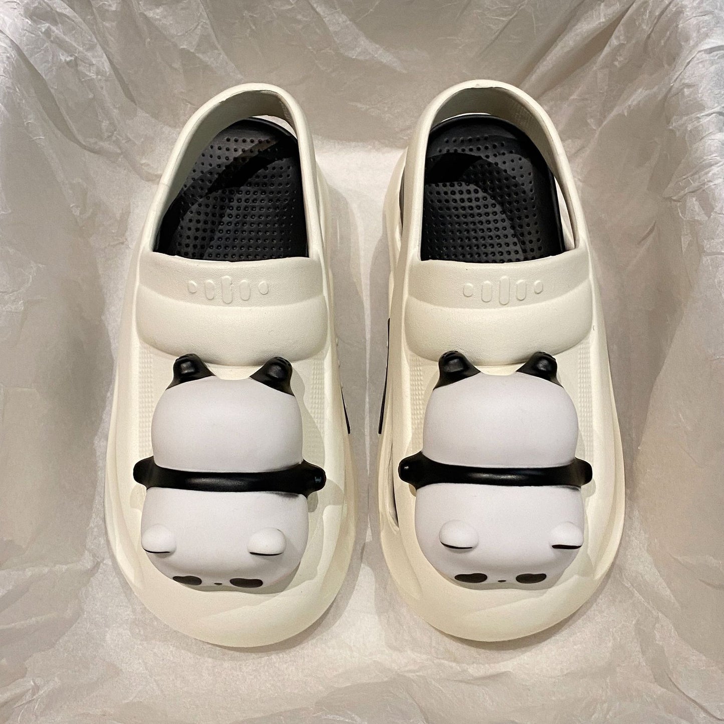Fluffy Summer Slippers with Panda Light