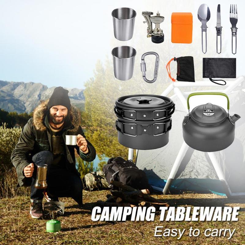 Camping Cookware Aluminum  Kit Outdoor Cooking Set