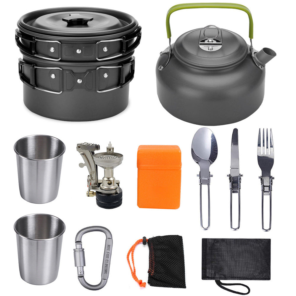 Camping Cookware Aluminum  Kit Outdoor Cooking Set