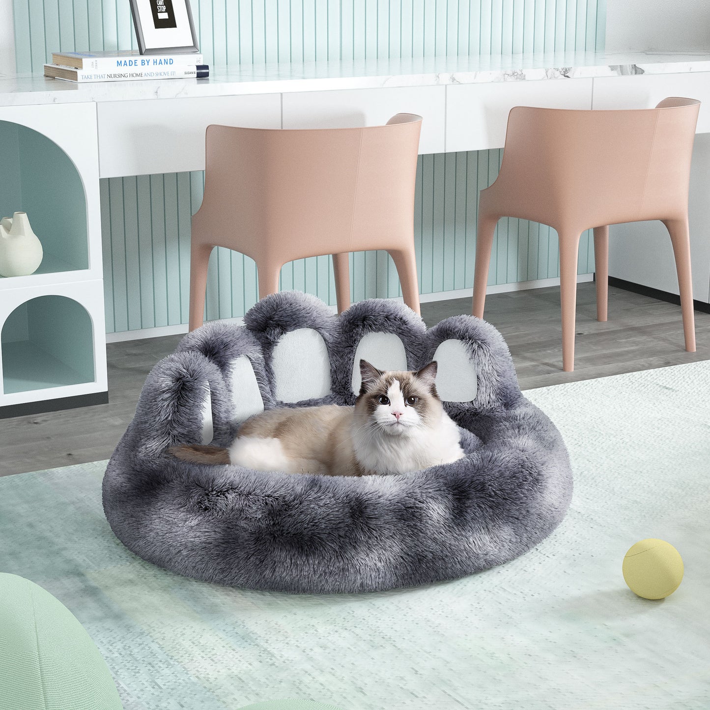 Cute Dog & Cat Paw-Shaped Plush Bed