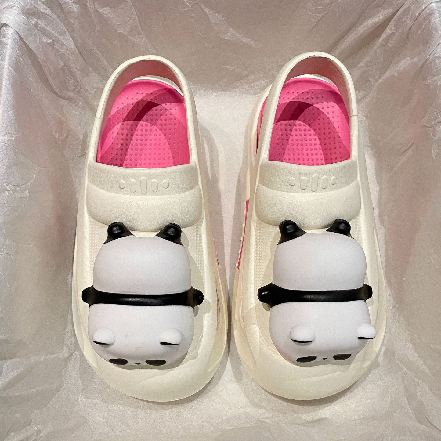 Fluffy Summer Slippers with Panda Light