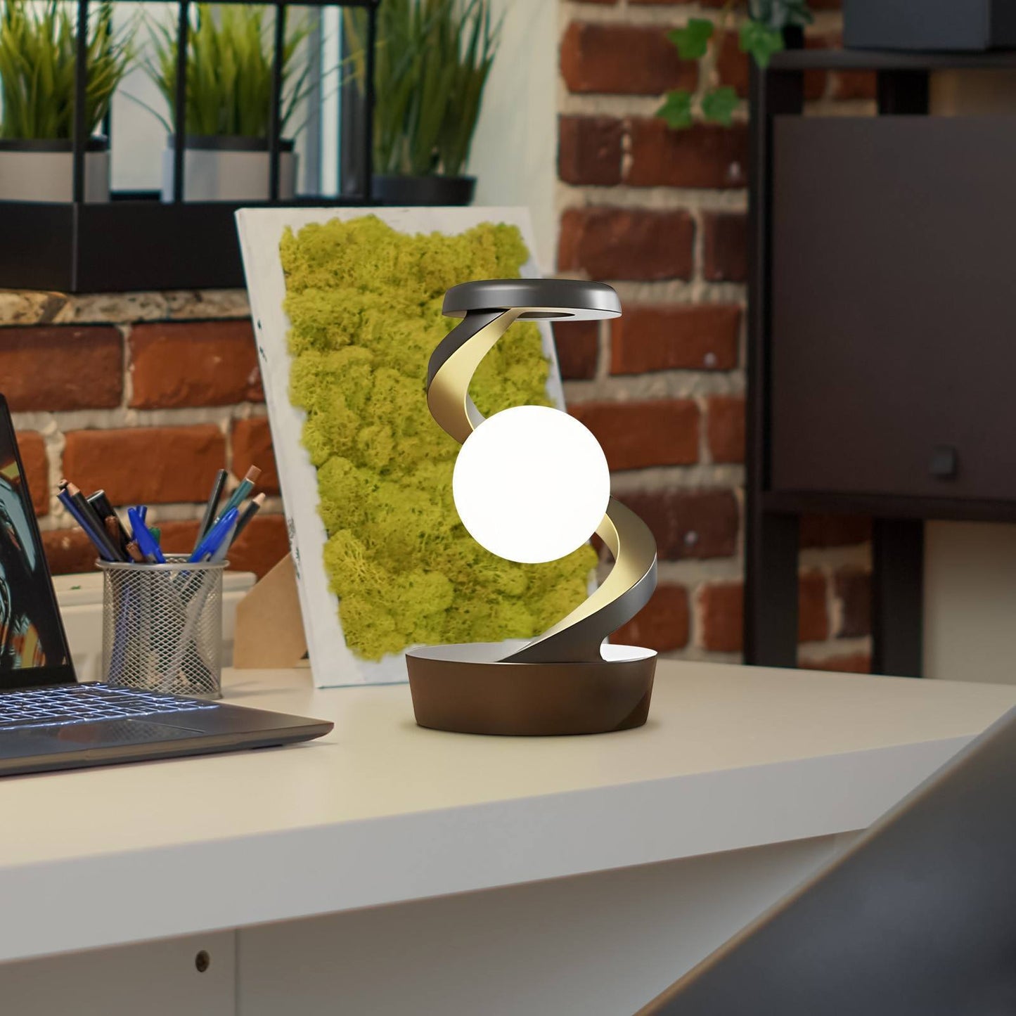 Moon Desk Lamp – Touch Sensor & Wireless Charger