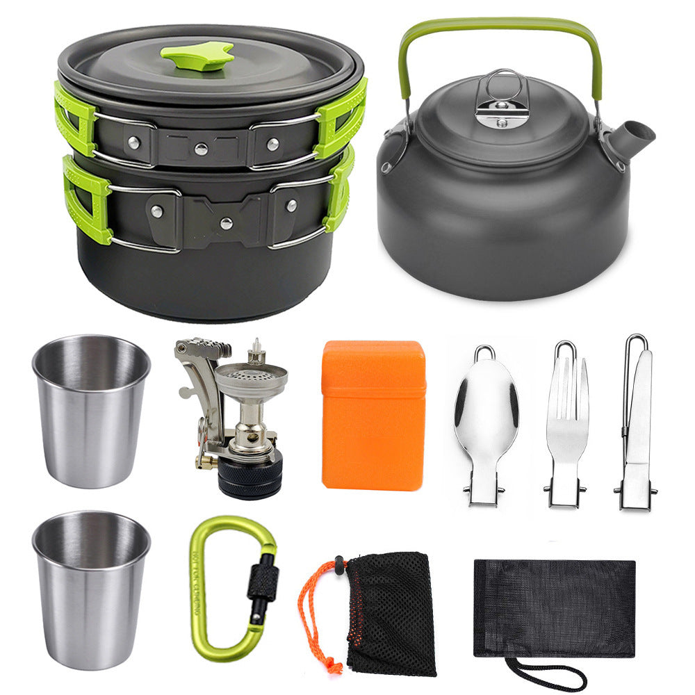 Camping Cookware Aluminum  Kit Outdoor Cooking Set