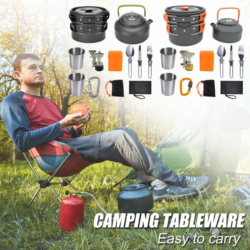 Camping Cookware Aluminum  Kit Outdoor Cooking Set