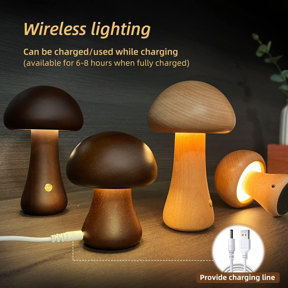 Mushroom Touch-Control Night Light