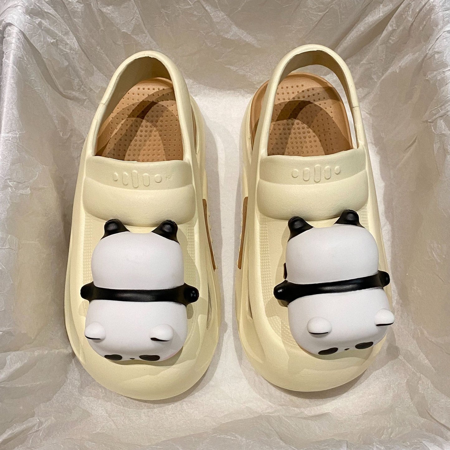 Fluffy Summer Slippers with Panda Light
