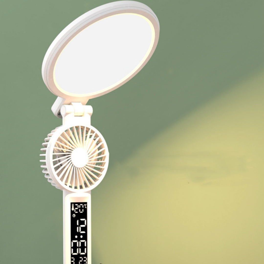 Rechargeable LED Lamp with Fan & Clock